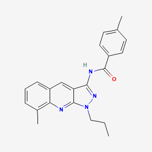 molecular formula C22H22N4O B7712911 4-methyl-N-(8-methyl-1-propyl-1H-pyrazolo[3,4-b]quinolin-3-yl)benzamide 