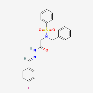molecular formula C22H20FN3O3S B7712924 (E)-N-benzyl-N-(2-(2-(4-fluorobenzylidene)hydrazinyl)-2-oxoethyl)benzenesulfonamide 