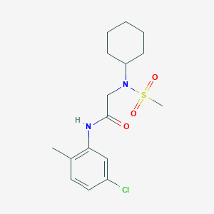 molecular formula C16H23ClN2O3S B7712941 2-(N-cyclohexylmethanesulfonamido)-N-[(2-methoxyphenyl)methyl]acetamide 