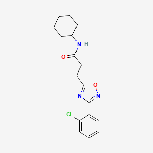 molecular formula C17H20ClN3O2 B7712956 3-(3-(2-chlorophenyl)-1,2,4-oxadiazol-5-yl)-N-cyclohexylpropanamide 