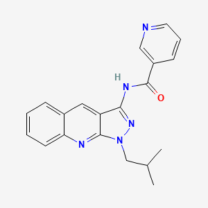 molecular formula C20H19N5O B7712960 N-(1-isobutyl-1H-pyrazolo[3,4-b]quinolin-3-yl)nicotinamide 