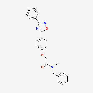 molecular formula C24H21N3O3 B7712982 N-benzyl-N-methyl-2-(4-(3-phenyl-1,2,4-oxadiazol-5-yl)phenoxy)acetamide 