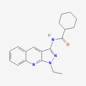 molecular formula C19H22N4O B7713012 N-(1-ethyl-1H-pyrazolo[3,4-b]quinolin-3-yl)cyclohexanecarboxamide 