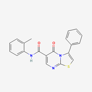 molecular formula C20H15N3O2S B7713019 N-(5-chloro-2-methylphenyl)-5-oxo-3-phenyl-5H-[1,3]thiazolo[3,2-a]pyrimidine-6-carboxamide 