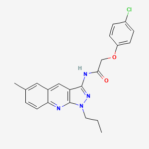 molecular formula C22H21ClN4O2 B7713023 2-(4-chlorophenoxy)-N-(6-methyl-1-propyl-1H-pyrazolo[3,4-b]quinolin-3-yl)acetamide 