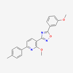 molecular formula C22H19N3O3 B7713038 3-(2-methoxy-6-(p-tolyl)pyridin-3-yl)-5-(3-methoxyphenyl)-1,2,4-oxadiazole 