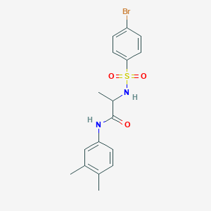 molecular formula C17H19BrN2O3S B7713077 2-(4-bromophenylsulfonamido)-N-(3,4-dimethylphenyl)propanamide 
