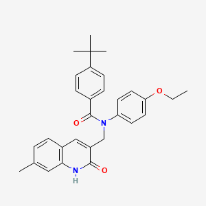 molecular formula C30H32N2O3 B7713084 4-(tert-butyl)-N-(4-ethoxyphenyl)-N-((2-hydroxy-7-methylquinolin-3-yl)methyl)benzamide 