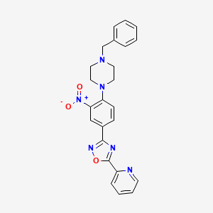 molecular formula C24H22N6O3 B7713091 3-(4-(4-benzylpiperazin-1-yl)-3-nitrophenyl)-5-(pyridin-2-yl)-1,2,4-oxadiazole 
