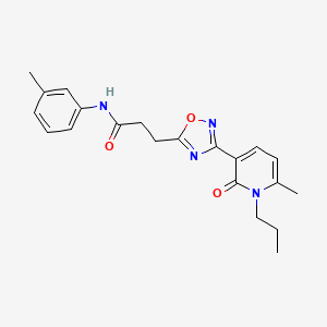molecular formula C21H24N4O3 B7713097 3-(3-(6-methyl-2-oxo-1-propyl-1,2-dihydropyridin-3-yl)-1,2,4-oxadiazol-5-yl)-N-(m-tolyl)propanamide 