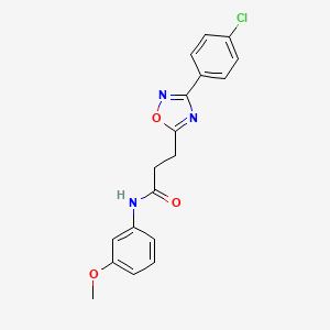 molecular formula C18H16ClN3O3 B7713119 3-(3-(4-chlorophenyl)-1,2,4-oxadiazol-5-yl)-N-(3-methoxyphenyl)propanamide 