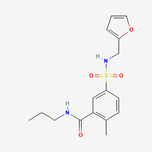 molecular formula C16H20N2O4S B7713123 5-(N-(furan-2-ylmethyl)sulfamoyl)-2-methyl-N-propylbenzamide 
