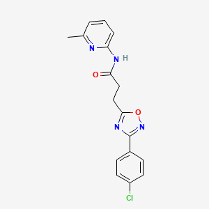 molecular formula C17H15ClN4O2 B7713132 3-(3-(4-chlorophenyl)-1,2,4-oxadiazol-5-yl)-N-(6-methylpyridin-2-yl)propanamide 