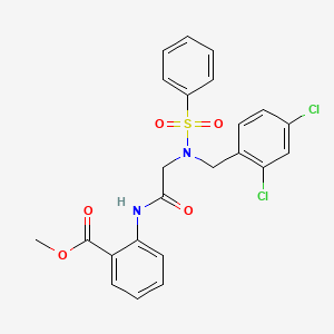 molecular formula C23H20Cl2N2O5S B7713153 methyl 2-(2-(N-(2,4-dichlorobenzyl)phenylsulfonamido)acetamido)benzoate 