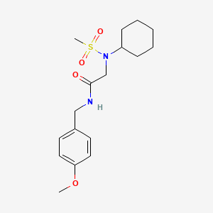 molecular formula C17H26N2O4S B7713172 2-(N-cyclohexylmethylsulfonamido)-N-(4-methoxybenzyl)acetamide 