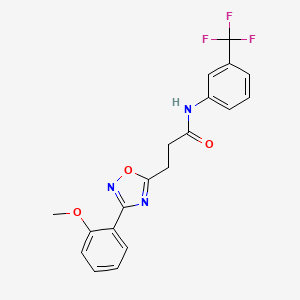 molecular formula C19H16F3N3O3 B7713187 3-(3-(2-methoxyphenyl)-1,2,4-oxadiazol-5-yl)-N-(3-(trifluoromethyl)phenyl)propanamide 