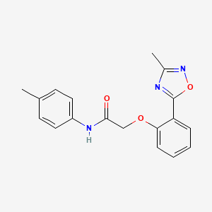 molecular formula C18H17N3O3 B7713197 2-(2-(3-methyl-1,2,4-oxadiazol-5-yl)phenoxy)-N-(p-tolyl)acetamide 