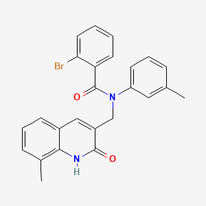 molecular formula C25H21BrN2O2 B7713198 2-bromo-N-((2-hydroxy-8-methylquinolin-3-yl)methyl)-N-(m-tolyl)benzamide 