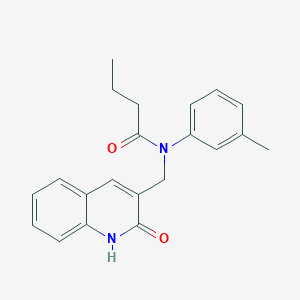 molecular formula C21H22N2O2 B7713238 N-((2-hydroxyquinolin-3-yl)methyl)-N-(m-tolyl)butyramide 