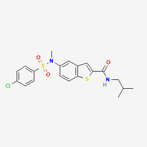 molecular formula C20H21ClN2O3S2 B7713244 5-(4-chloro-N-methylphenylsulfonamido)-N-isobutylbenzo[b]thiophene-2-carboxamide 