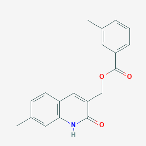 molecular formula C19H17NO3 B7713251 (2-hydroxy-7-methylquinolin-3-yl)methyl 3-methylbenzoate 