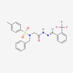 molecular formula C24H22F3N3O3S B7713254 (E)-N-benzyl-4-methyl-N-(2-oxo-2-(2-(2-(trifluoromethyl)benzylidene)hydrazinyl)ethyl)benzenesulfonamide 