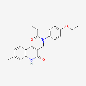 molecular formula C22H24N2O3 B7713269 N-(4-ethoxyphenyl)-N-((2-hydroxy-7-methylquinolin-3-yl)methyl)propionamide 
