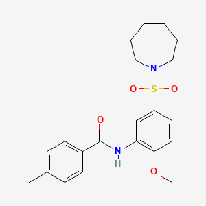 molecular formula C21H26N2O4S B7713286 N-{5-[(4-ethylphenyl)sulfamoyl]-2-methoxyphenyl}-4-methylbenzamide 