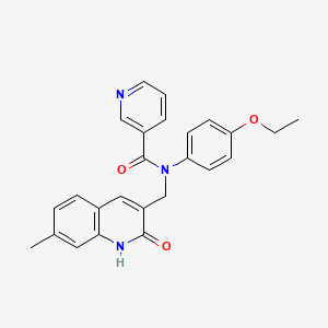 molecular formula C25H23N3O3 B7713302 N-(4-ethoxyphenyl)-N-((2-hydroxy-7-methylquinolin-3-yl)methyl)nicotinamide 