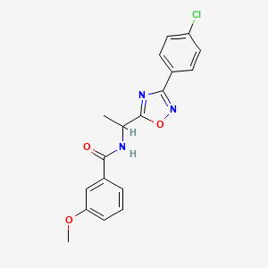 molecular formula C18H16ClN3O3 B7713308 N-(1-(3-(4-chlorophenyl)-1,2,4-oxadiazol-5-yl)ethyl)-3-methoxybenzamide 