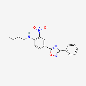 molecular formula C18H18N4O3 B7713322 N-butyl-2-nitro-4-(3-phenyl-1,2,4-oxadiazol-5-yl)aniline 
