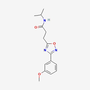 molecular formula C15H19N3O3 B7713358 N-isopropyl-3-(3-(3-methoxyphenyl)-1,2,4-oxadiazol-5-yl)propanamide 
