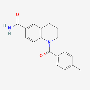 molecular formula C18H18N2O2 B7713365 N-(3,5-dimethylphenyl)-1-(4-methylbenzoyl)-1,2,3,4-tetrahydroquinoline-6-carboxamide 