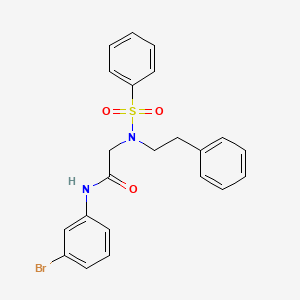 molecular formula C22H21BrN2O3S B7713380 N-(2,4-dimethoxyphenyl)-2-[N-(2-phenylethyl)benzenesulfonamido]acetamide 