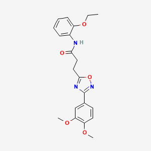 molecular formula C21H23N3O5 B7713392 3-(3-(3,4-dimethoxyphenyl)-1,2,4-oxadiazol-5-yl)-N-(2-ethoxyphenyl)propanamide 