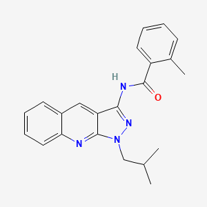 molecular formula C22H22N4O B7713395 N-(1-isobutyl-1H-pyrazolo[3,4-b]quinolin-3-yl)-2-methylbenzamide 