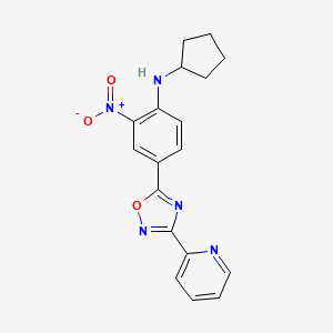 molecular formula C18H17N5O3 B7713401 N-cyclopentyl-2-nitro-4-(3-(pyridin-2-yl)-1,2,4-oxadiazol-5-yl)aniline 