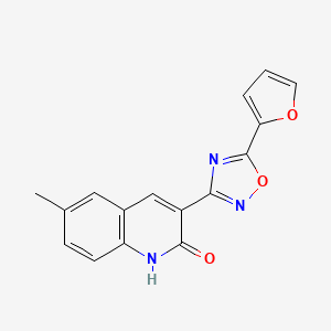 molecular formula C16H11N3O3 B7713404 3-(5-(furan-2-yl)-1,2,4-oxadiazol-3-yl)-6-methylquinolin-2-ol 