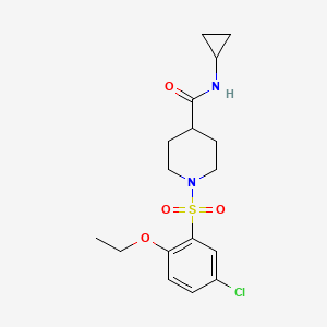 molecular formula C17H23ClN2O4S B7713411 N-[(furan-2-yl)methyl]-2-[N-(2-phenylethyl)benzenesulfonamido]acetamide 