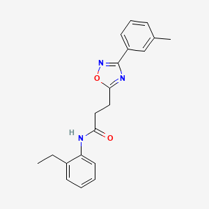 molecular formula C20H21N3O2 B7713417 N-(2-ethylphenyl)-3-(3-(m-tolyl)-1,2,4-oxadiazol-5-yl)propanamide 
