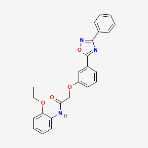 molecular formula C24H21N3O4 B7713424 N-(2-ethoxyphenyl)-2-(3-(3-phenyl-1,2,4-oxadiazol-5-yl)phenoxy)acetamide 