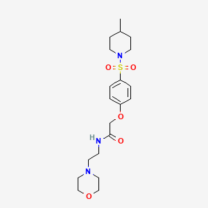 molecular formula C20H31N3O5S B7713439 2-(4-((4-methylpiperidin-1-yl)sulfonyl)phenoxy)-N-(2-morpholinoethyl)acetamide 