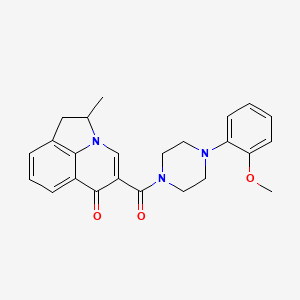 molecular formula C24H25N3O3 B7713452 5-(4-(2-methoxyphenyl)piperazine-1-carbonyl)-2-methyl-1H-pyrrolo[3,2,1-ij]quinolin-6(2H)-one 