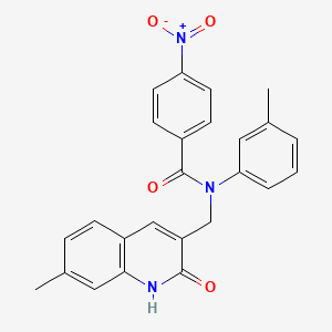 molecular formula C25H21N3O4 B7713463 N-((2-hydroxy-7-methylquinolin-3-yl)methyl)-4-nitro-N-(m-tolyl)benzamide 