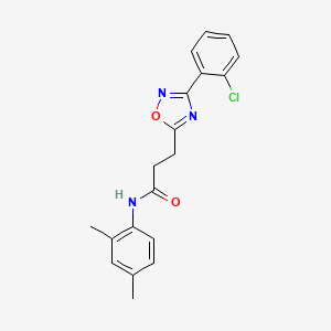 molecular formula C19H18ClN3O2 B7713499 3-(3-(2-chlorophenyl)-1,2,4-oxadiazol-5-yl)-N-(2,4-dimethylphenyl)propanamide 
