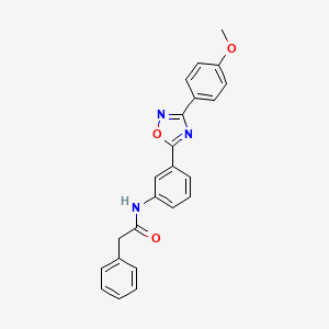 molecular formula C23H19N3O3 B7713520 N-(3-(3-(4-methoxyphenyl)-1,2,4-oxadiazol-5-yl)phenyl)-2-phenylacetamide 