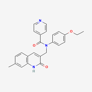 molecular formula C25H23N3O3 B7713534 N-(4-ethoxyphenyl)-N-((2-hydroxy-7-methylquinolin-3-yl)methyl)isonicotinamide 