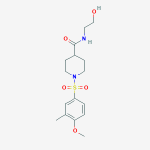 molecular formula C16H24N2O5S B7713544 N,N-diethyl-1-(4-methoxy-3-methylbenzenesulfonyl)piperidine-4-carboxamide 