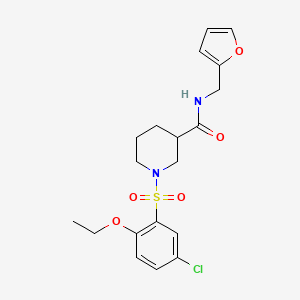 molecular formula C19H23ClN2O5S B7713558 1-(5-chloro-2-ethoxybenzenesulfonyl)-N-[3-(1H-imidazol-1-yl)propyl]piperidine-3-carboxamide 