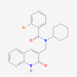 molecular formula C23H23BrN2O2 B7713574 2-bromo-N-cyclohexyl-N-((2-hydroxyquinolin-3-yl)methyl)benzamide 